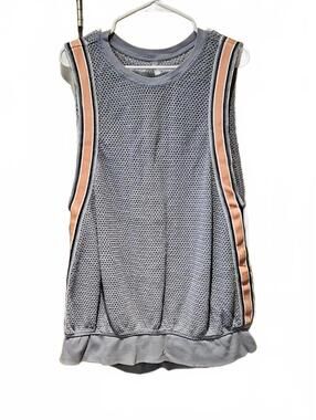 Free People FP Movement Coquette Tank Top Knit Mesh Striped Oversized L Jersey